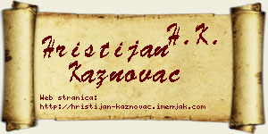 Hristijan Kaznovac vizit kartica
